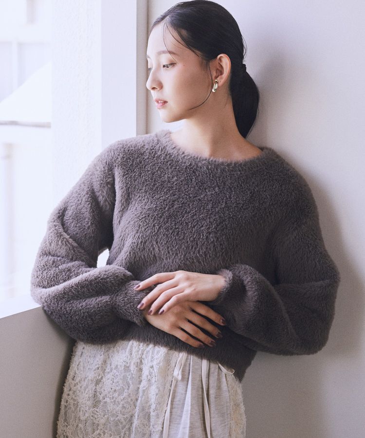 earth music&ecology「Wフェイスシャギープルオーバー」|ニット・セーター|