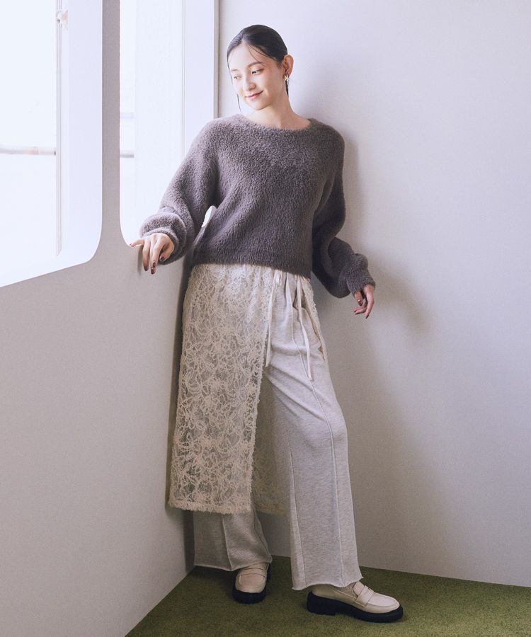 earth music&ecology「Wフェイスシャギープルオーバー」|ニット・セーター|