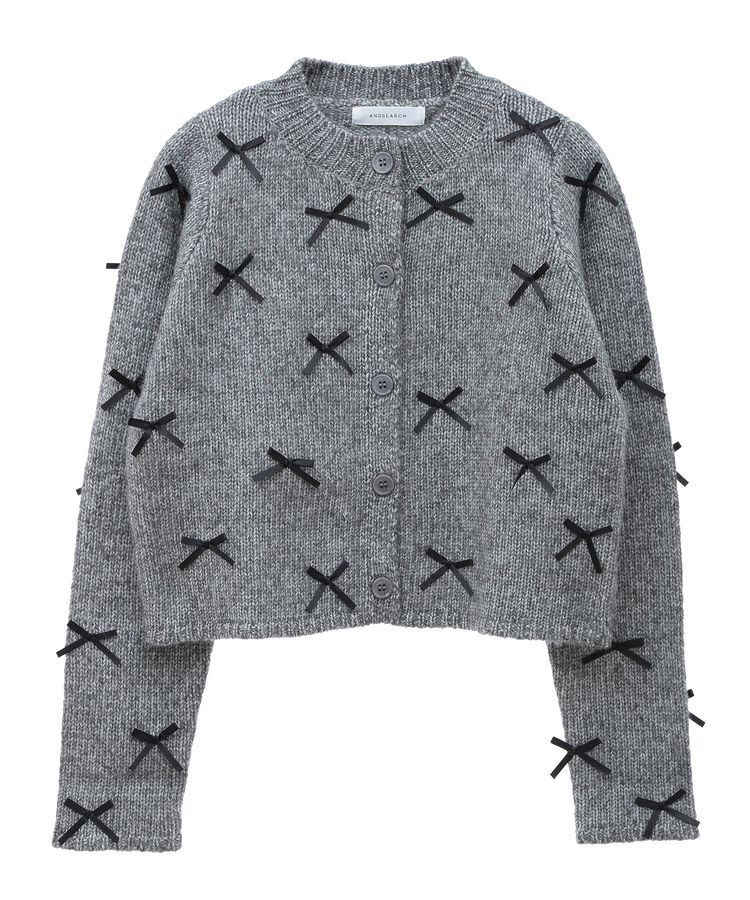 Green Parks「・ANDSEARCH メニーリボンニットカーディガン」|カーディガン|