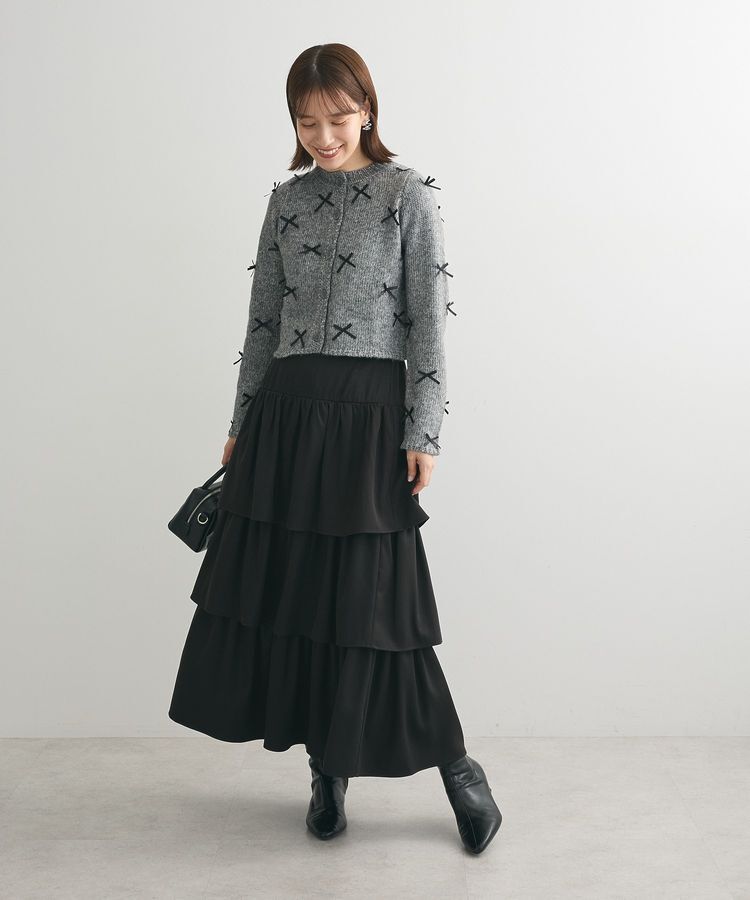 Green Parks「・ANDSEARCH メニーリボンニットカーディガン」|カーディガン|