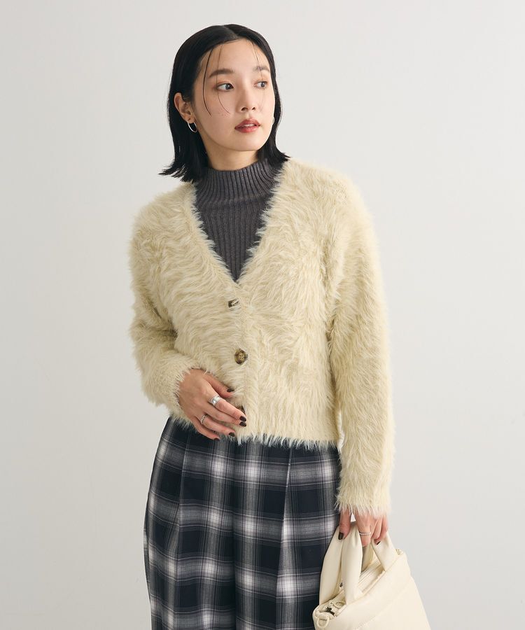 Green Parks「・Petit Fleur シャギーニットカーディガン」|カーディガン|Ivory