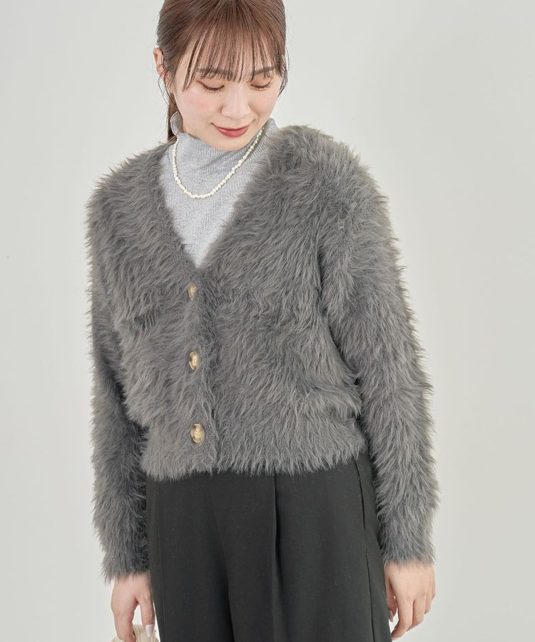 Green Parks「・Petit Fleur シャギーニットカーディガン」|カーディガン|