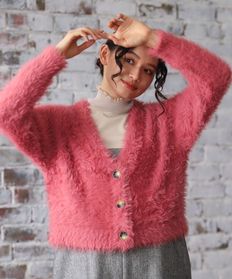 Green Parks「・Petit Fleur シャギーニットカーディガン」|カーディガン|