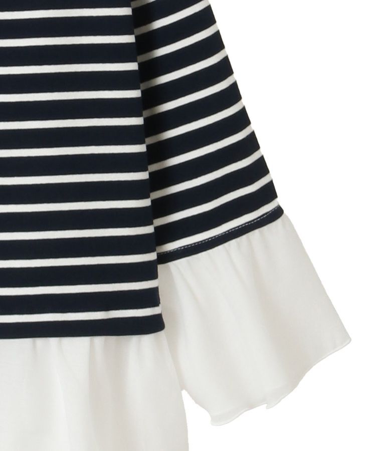 AnriettMusee「異素材ボーダーペプラムカットソー」|Tシャツ・カットソー|