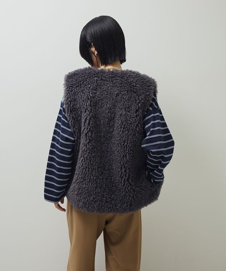 Green Parks「・ELENCARE DUE シープファーロングベスト」|ベスト・ジレ|