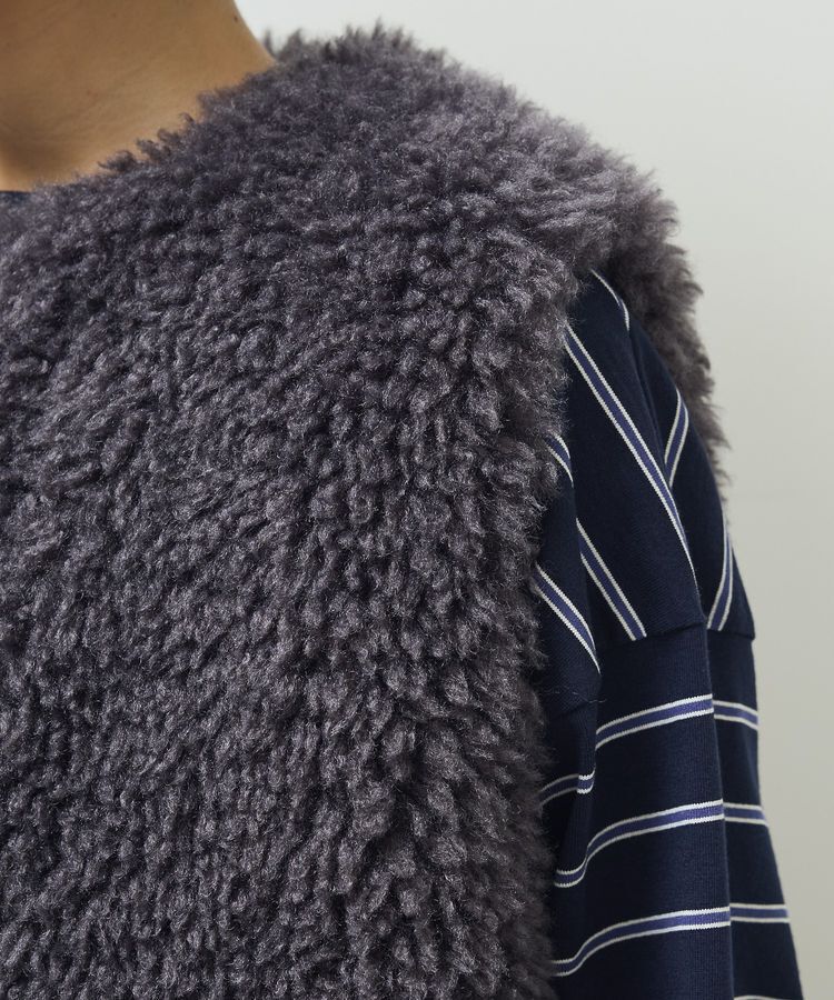 Green Parks「・ELENCARE DUE シープファーロングベスト」|ベスト・ジレ|