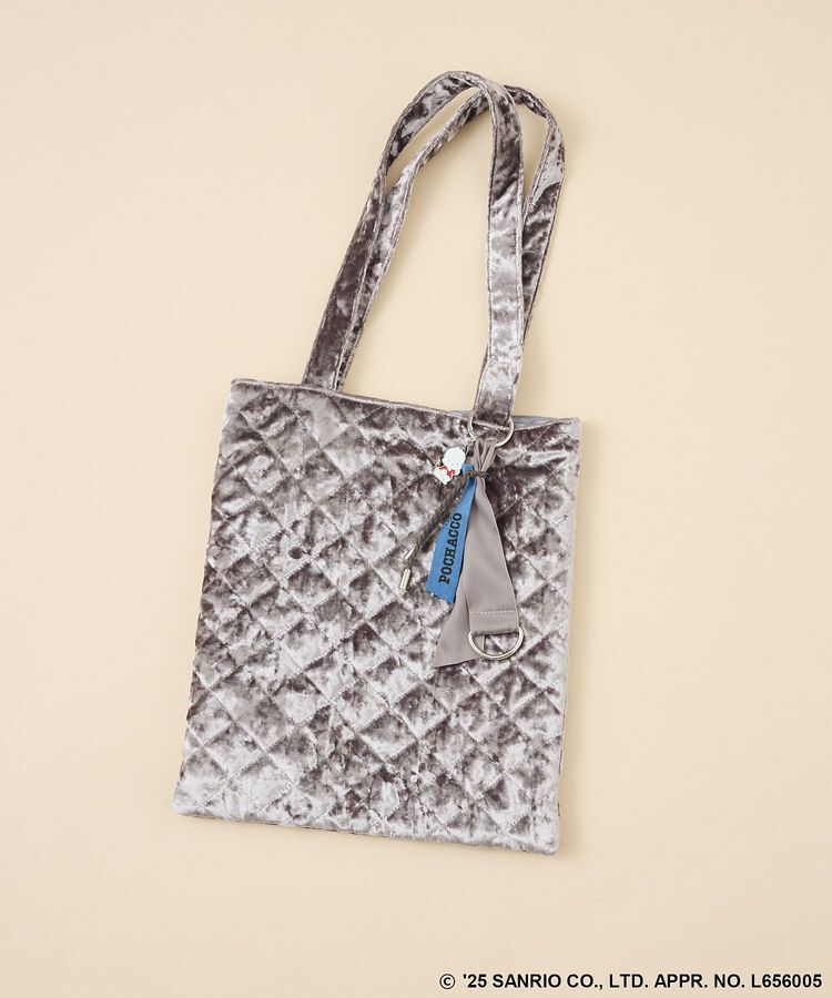 Green Parks「チャーム付きベロアバック」|トートバッグ|Gray