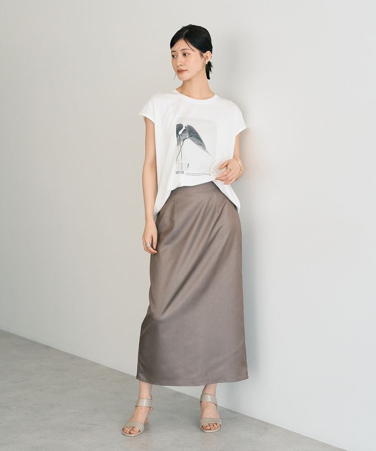 YECCA VECCA「シャイニーロングスカート」|タイト|