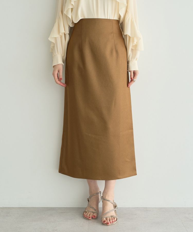 YECCA VECCA「シャイニーロングスカート」|タイト|