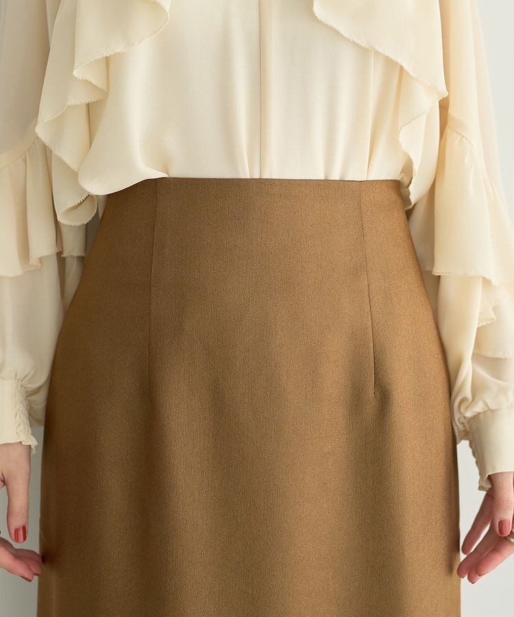 YECCA VECCA「シャイニーロングスカート」|タイト|