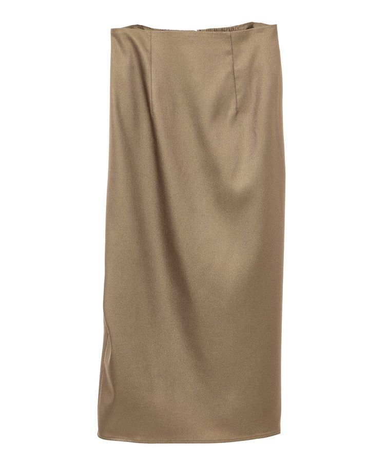 YECCA VECCA「シャイニーロングスカート」|タイト|