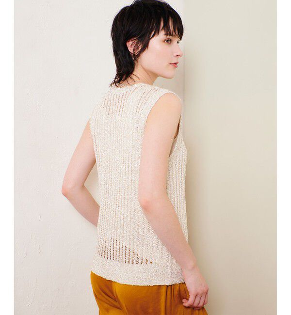 allureville「スパンコールメッシュプルオーバー」|ニット・セーター|