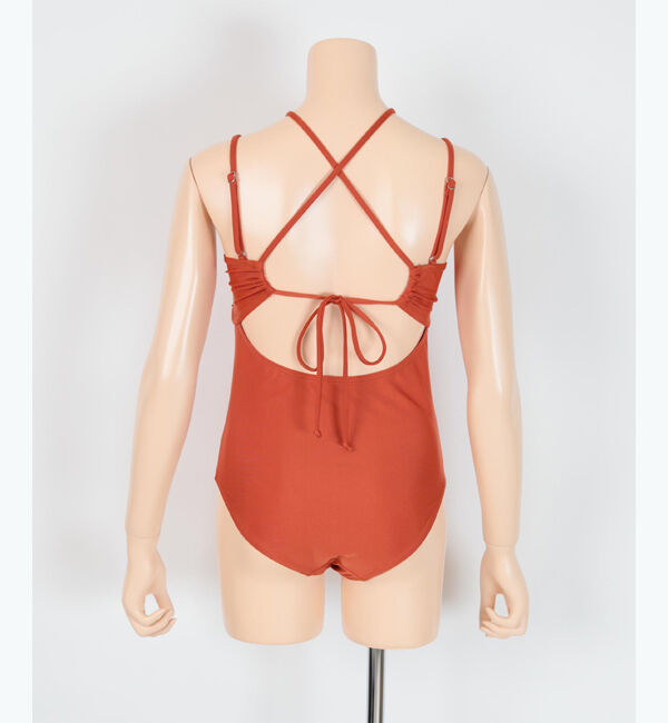 SEA DRESS「フロントVデザインギャザーワンピース/水着」|ビキニ|