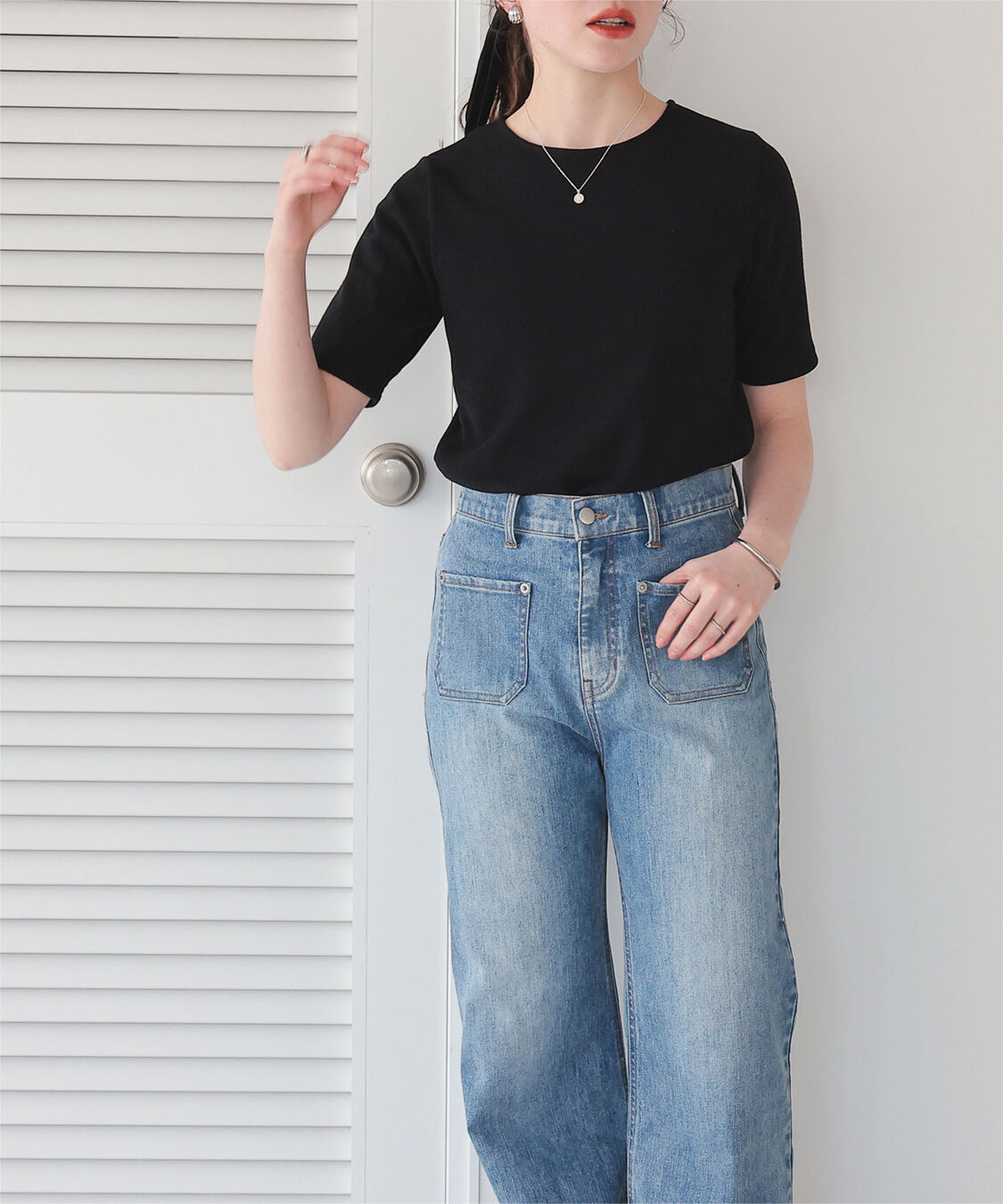 titivate「ハートカット刺繍前後2wayハーフスリーブTシャツ」|Tシャツ・カットソー|