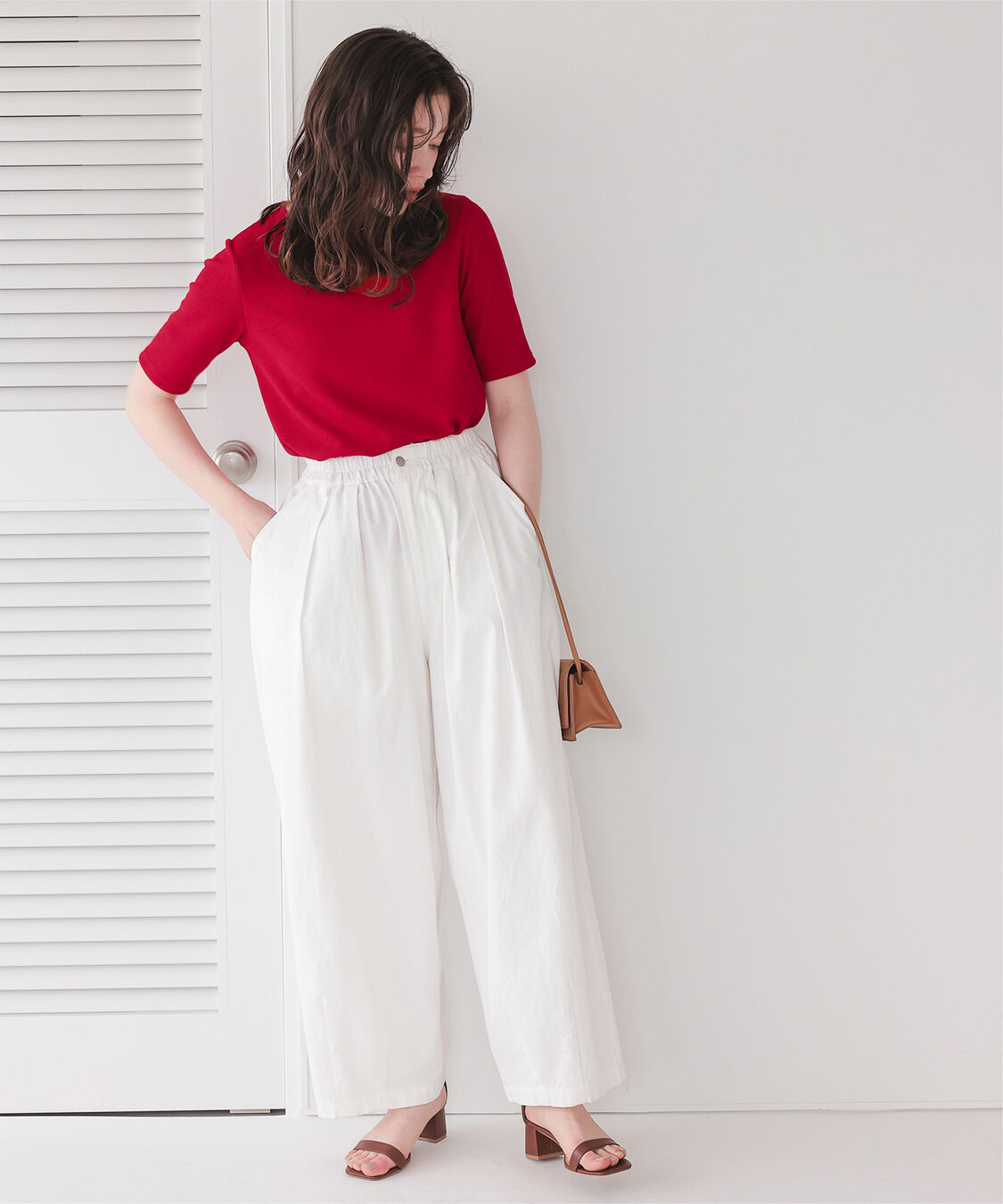 titivate「ハートカット刺繍前後2wayハーフスリーブTシャツ」|Tシャツ・カットソー|