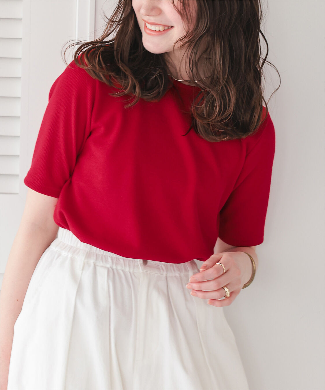 titivate「ハートカット刺繍前後2wayハーフスリーブTシャツ」|Tシャツ・カットソー|