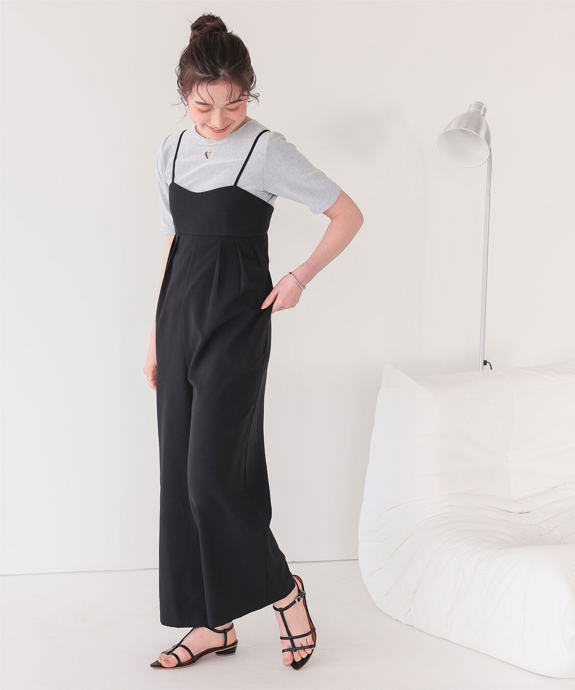 titivate「ハートカット刺繍前後2wayハーフスリーブTシャツ」|Tシャツ・カットソー|