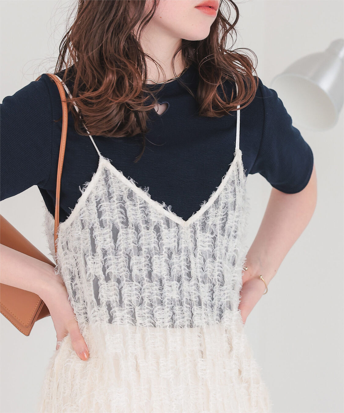 titivate「ハートカット刺繍前後2wayハーフスリーブTシャツ」|Tシャツ・カットソー|