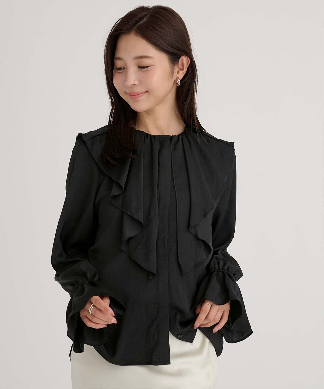 ur's「フリルカラーキャンディスリーブブラウス」|シャツ・ブラウス|