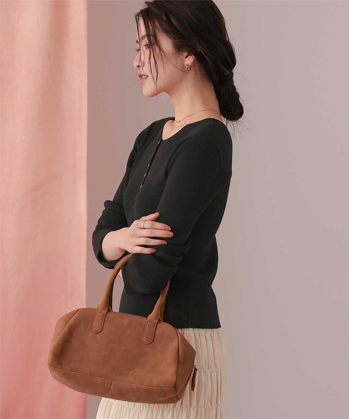 titivate「前後2wayUVケア/抗ピルヘンリーネックリブニット」|ニット・セーター|