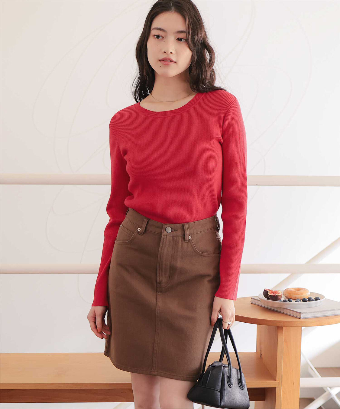 titivate「前後2wayUVケア/抗ピルヘンリーネックリブニット」|ニット・セーター|