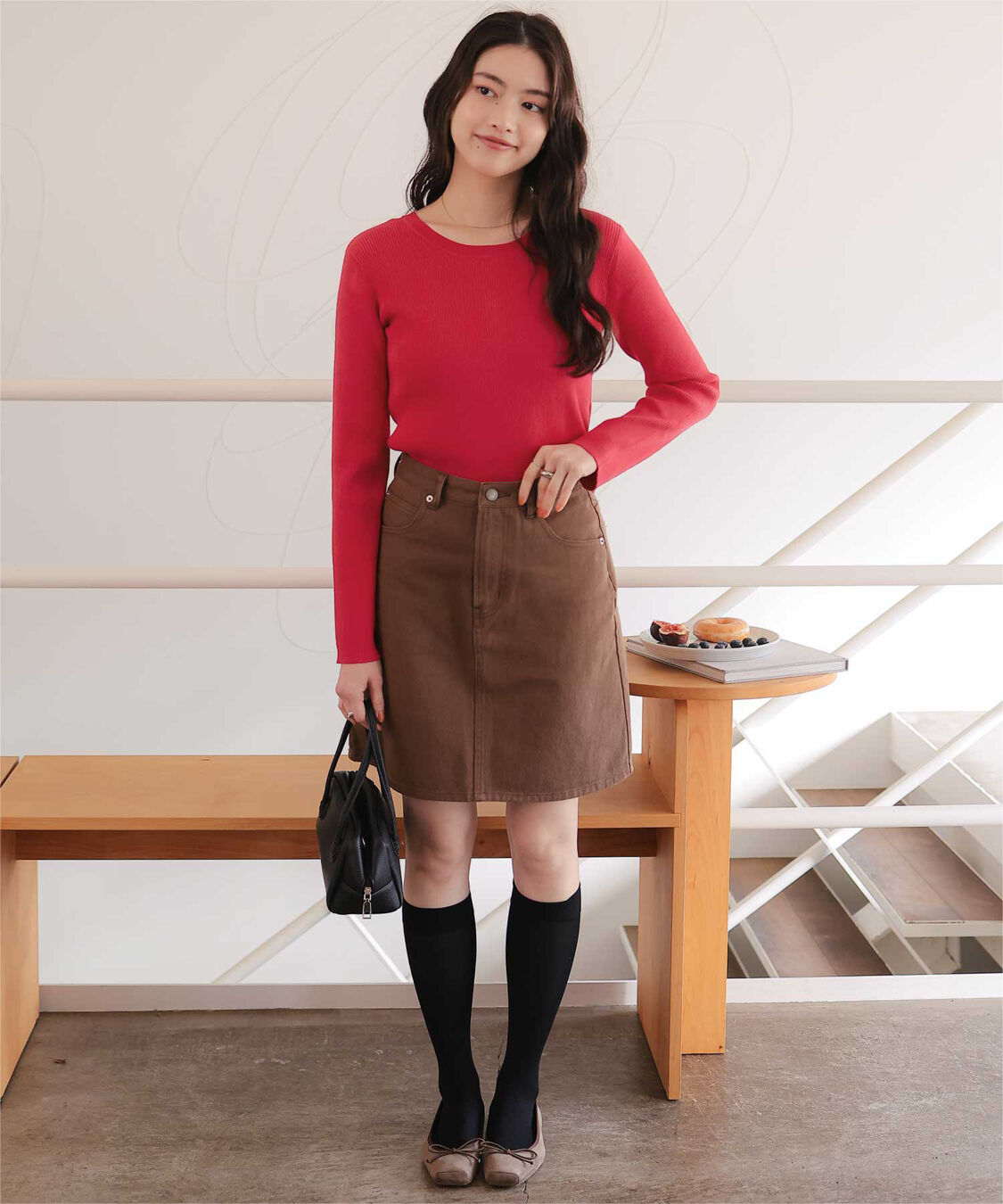 titivate「前後2wayUVケア/抗ピルヘンリーネックリブニット」|ニット・セーター|