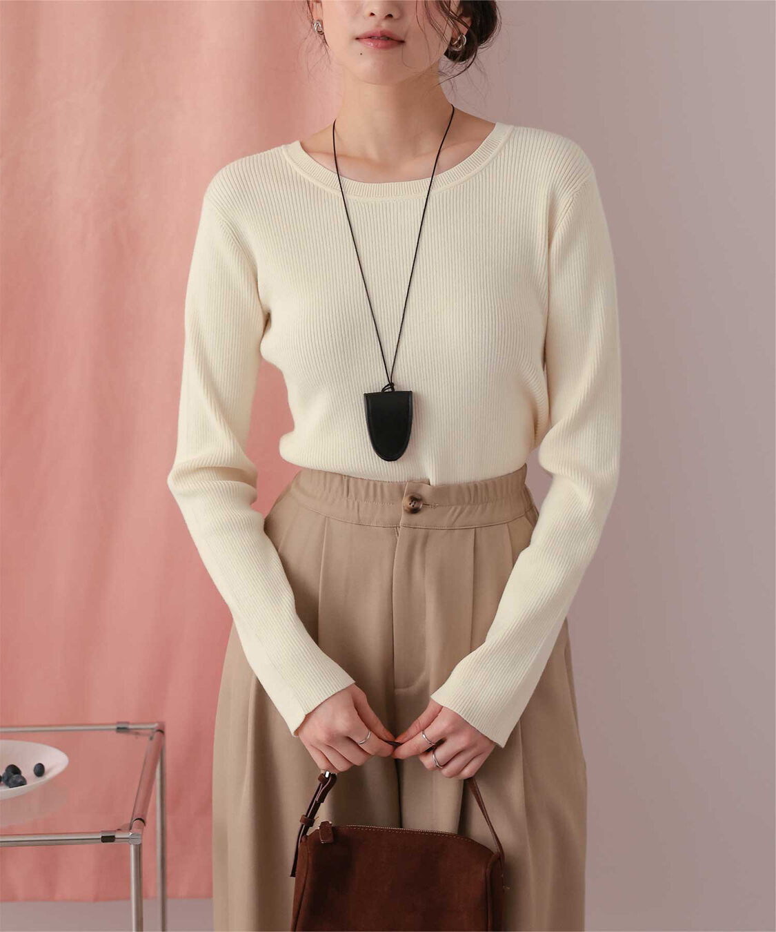 titivate「前後2wayUVケア/抗ピルヘンリーネックリブニット」|ニット・セーター|