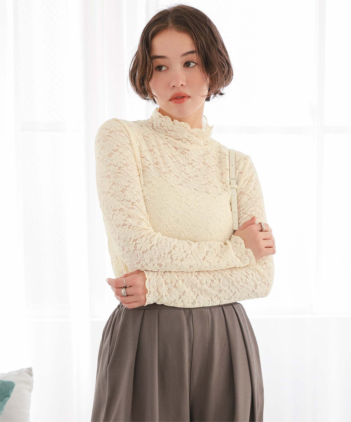 titivate「ハイネックレーストップス」|Tシャツ・カットソー|