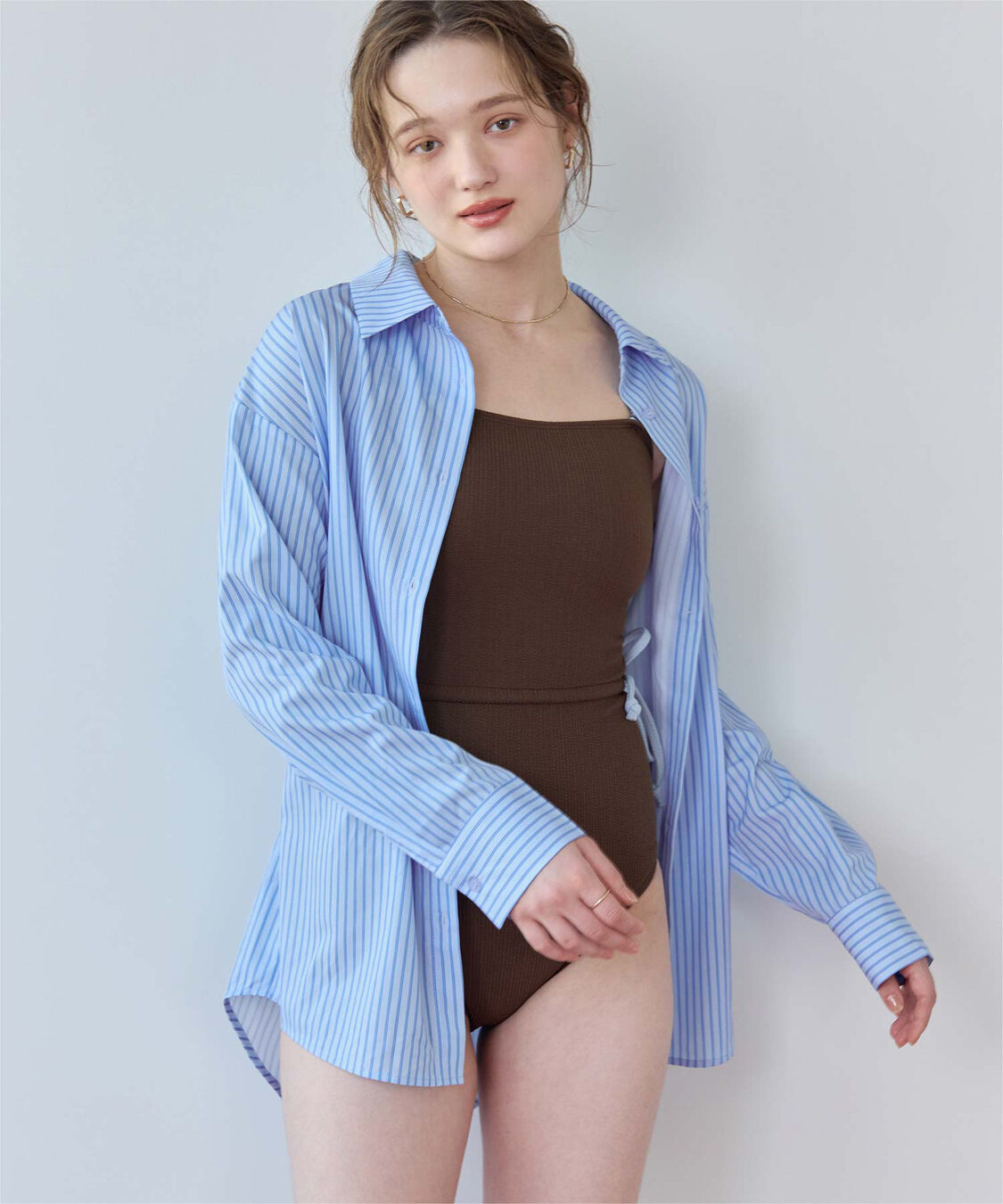 SEA DRESS「ウエストマークデザインシャツ/ラッシュガード」|ビキニトップス|