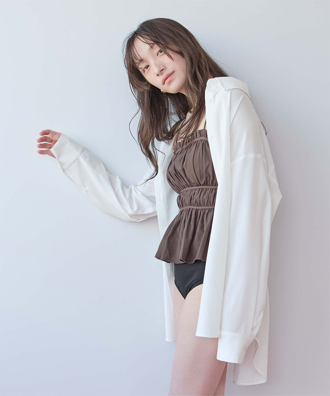 SEA DRESS「ウエストマークデザインシャツ/ラッシュガード」|ビキニトップス|