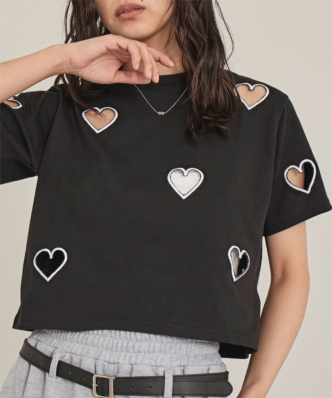 miette「ハートカットTシャツ」|Tシャツ・カットソー|