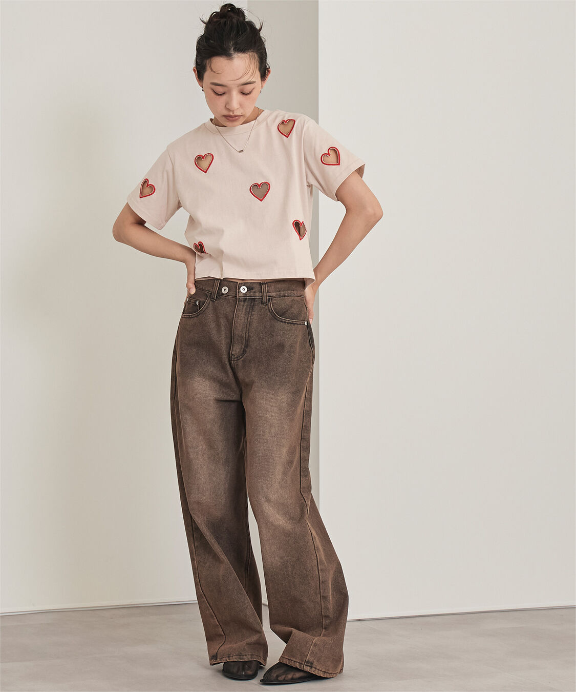 miette「ハートカットTシャツ」|Tシャツ・カットソー|