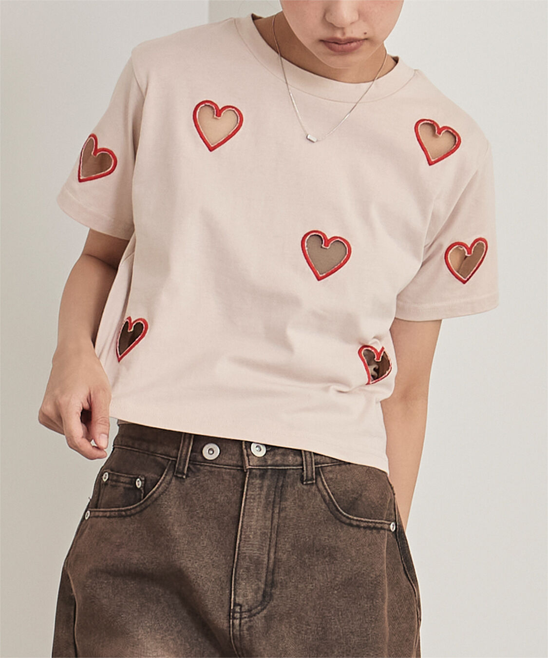 miette「ハートカットTシャツ」|Tシャツ・カットソー|