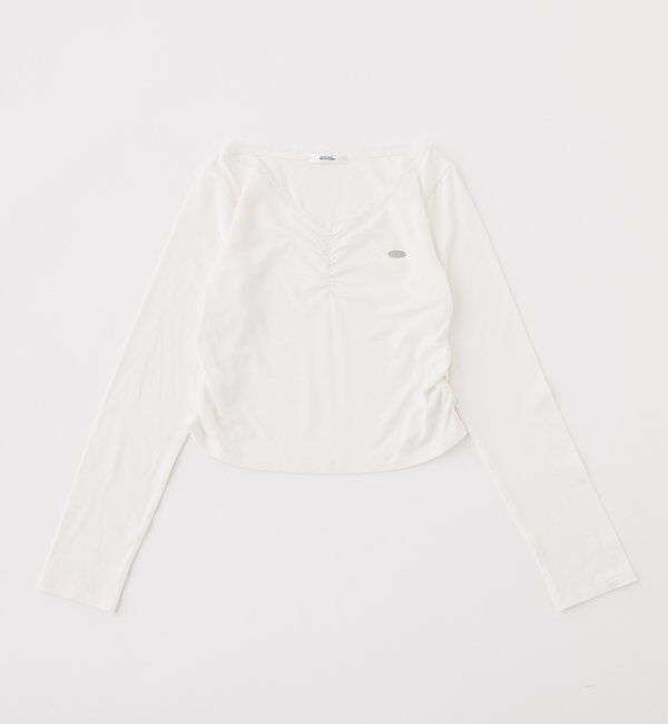  「プレート付きフロントギャザートップ」|プルオーバー|