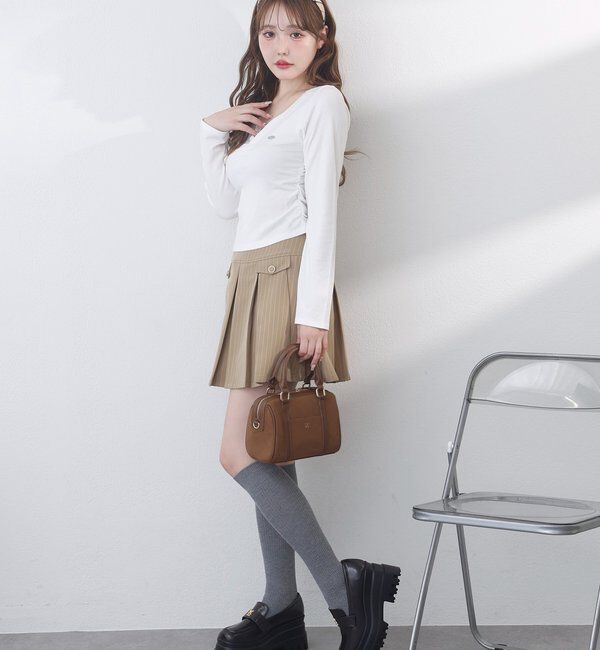  「プレート付きフロントギャザートップ」|プルオーバー|