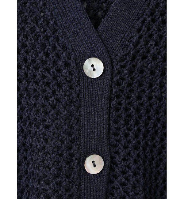 mizuiro ind「mizuiro ind メッシュVネックカーディガン」|カーディガン|