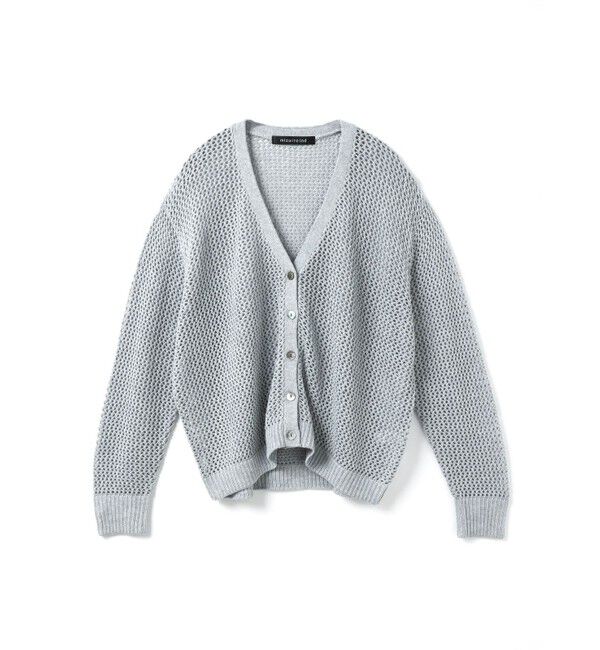 mizuiro ind「mizuiro ind メッシュVネックカーディガン」|カーディガン|