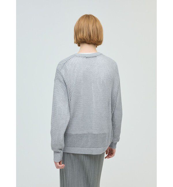 mizuiro ind「mizuiro ind メッシュVネックカーディガン」|カーディガン|
