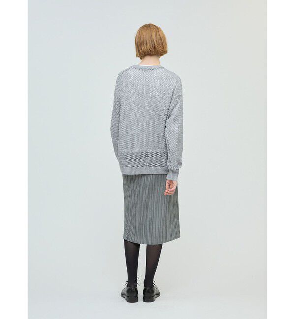 mizuiro ind「mizuiro ind メッシュVネックカーディガン」|カーディガン|