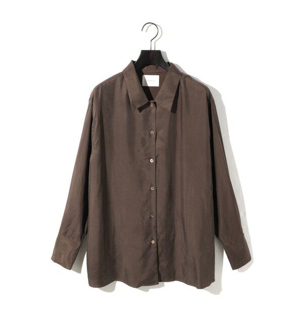 MIDIUMISOLID「MIDIUMISOLID for Ladies リラックスキュプラシャツ」|シャツ・ブラウス|ブラウン