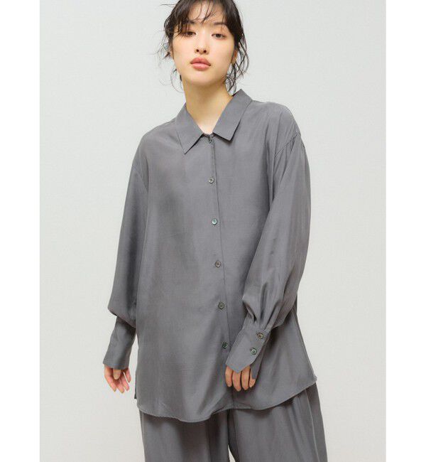 MIDIUMISOLID「MIDIUMISOLID for Ladies リラックスキュプラシャツ」|シャツ・ブラウス|