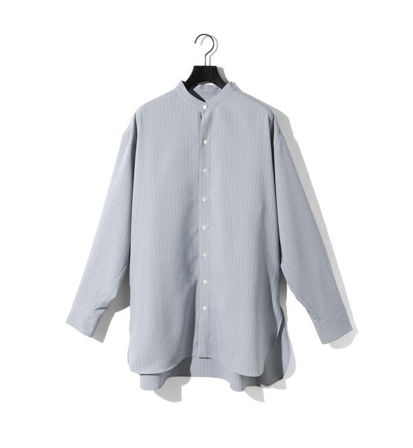 MIDIUMISOLID「MIDIUMISOLID バンドカラーロングシャツ」|シャツ・ブラウス|