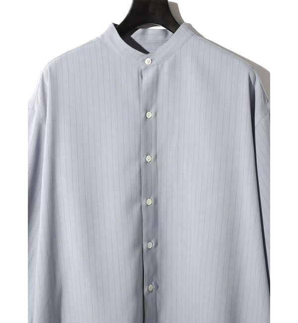 MIDIUMISOLID「MIDIUMISOLID バンドカラーロングシャツ」|シャツ・ブラウス|