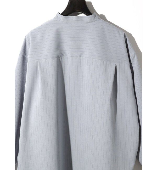 MIDIUMISOLID「MIDIUMISOLID バンドカラーロングシャツ」|シャツ・ブラウス|