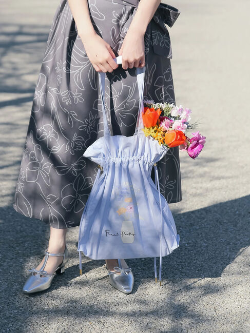 Te chichi TERRASSE「【日比谷花壇コラボ】フラワープリントバッグ」|その他|ブルー