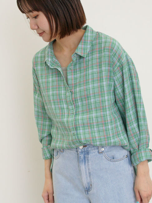 Samansa Mos2「リネンMIXレギュラーカラーシャツ」|シャツ・ブラウス|