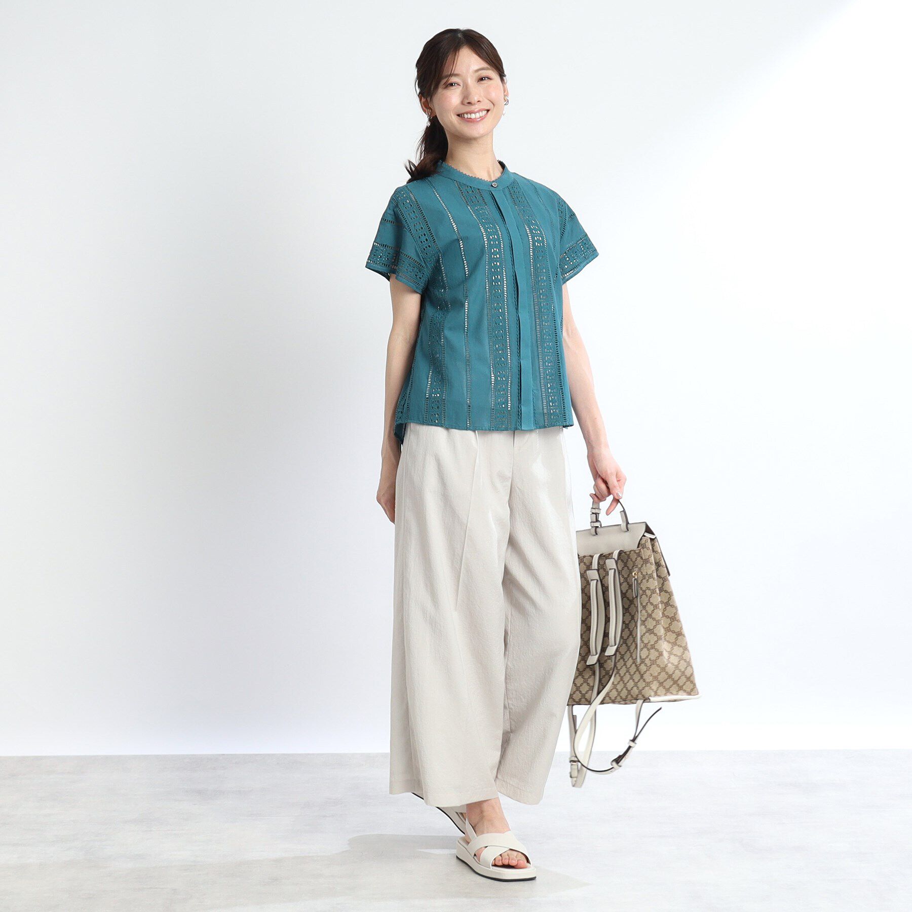 Reflect「【体型カバー／マシンウォッシュ可／ウエスト総ゴム】フルレングスイージーワイドパンツ」|その他|