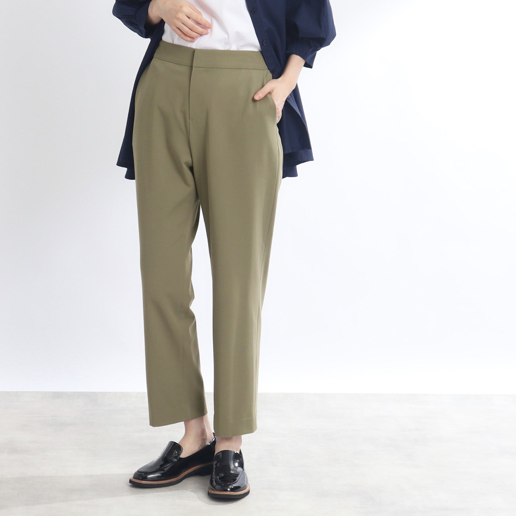 Reflect「【手洗い可】テーパードストレッチパンツ」|その他|グリーン(025)