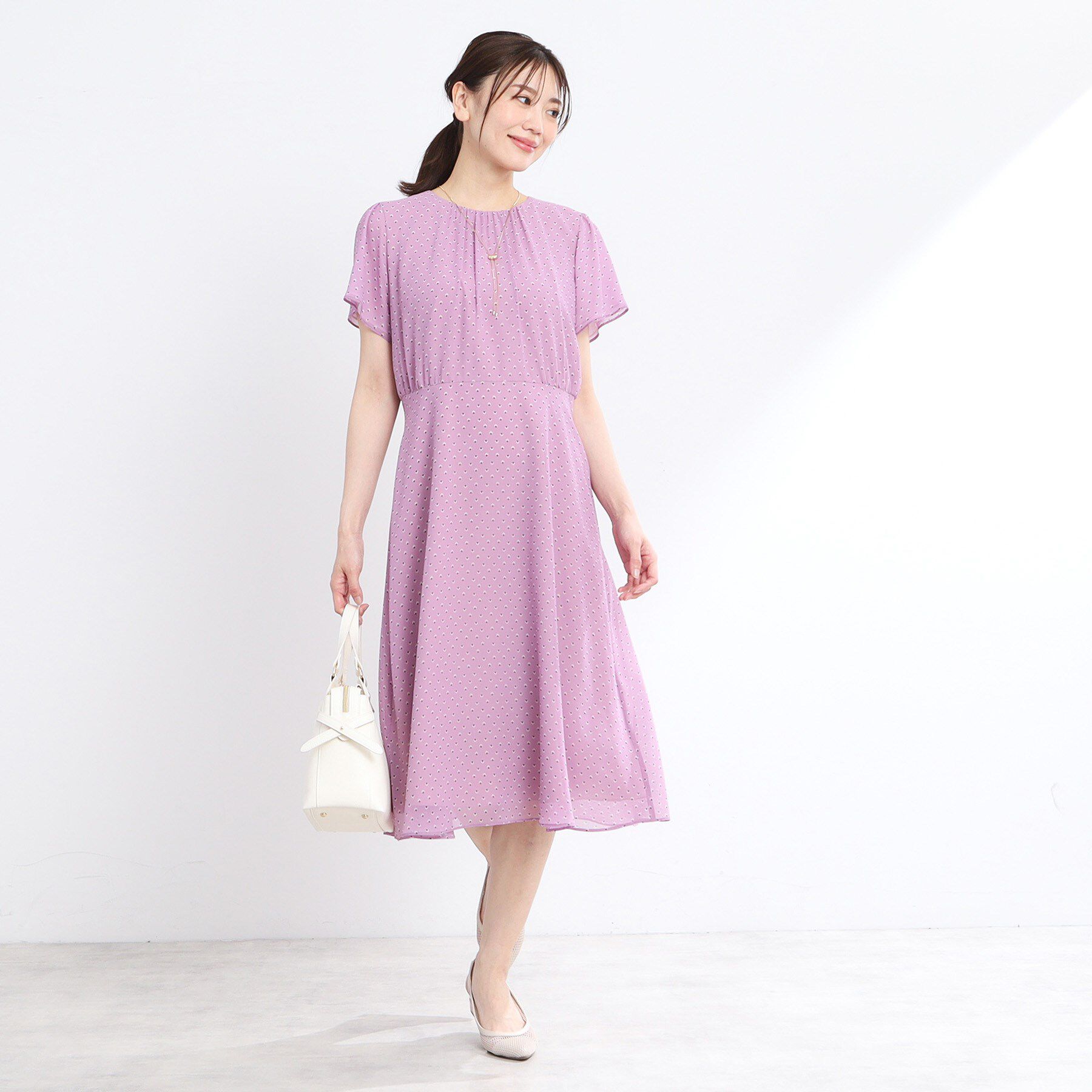 Reflect「【夏SALE／WEB先行カラーあり／マシンウォッシュ可】コツキ幾何柄ワンピース」|ワンピース|