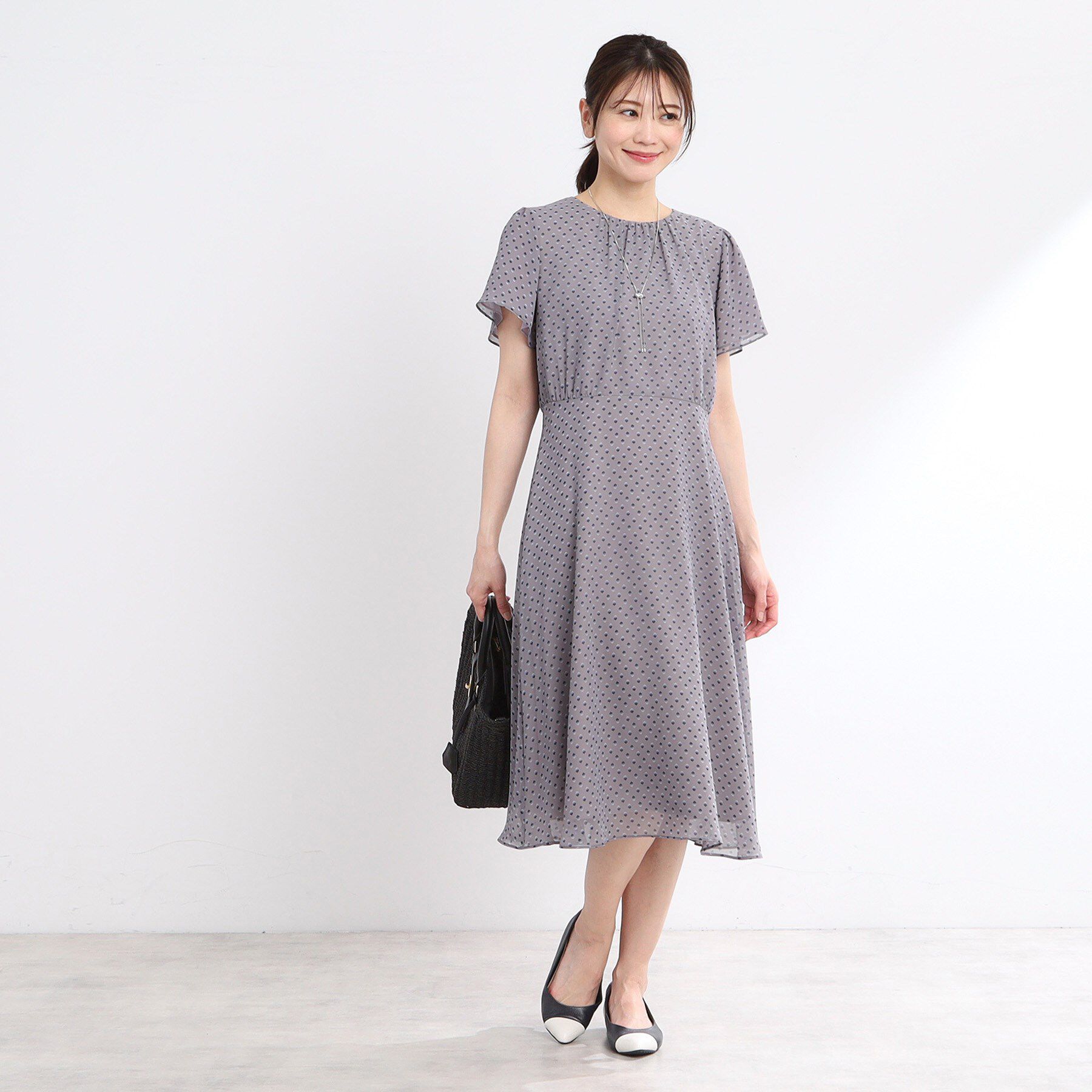 Reflect「【夏SALE／WEB先行カラーあり／マシンウォッシュ可】コツキ幾何柄ワンピース」|ワンピース|